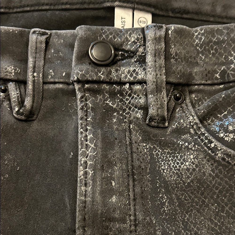 Good American Black and Silver Skinny Jeans